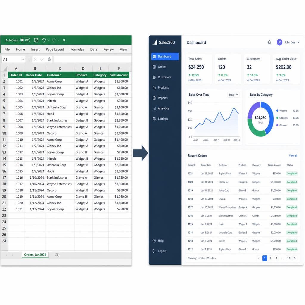 Excel to App example